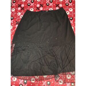 Women's Metaphor Black Formal Midi Beaded Skirt Size 3XL Whimsigoth style (H251)